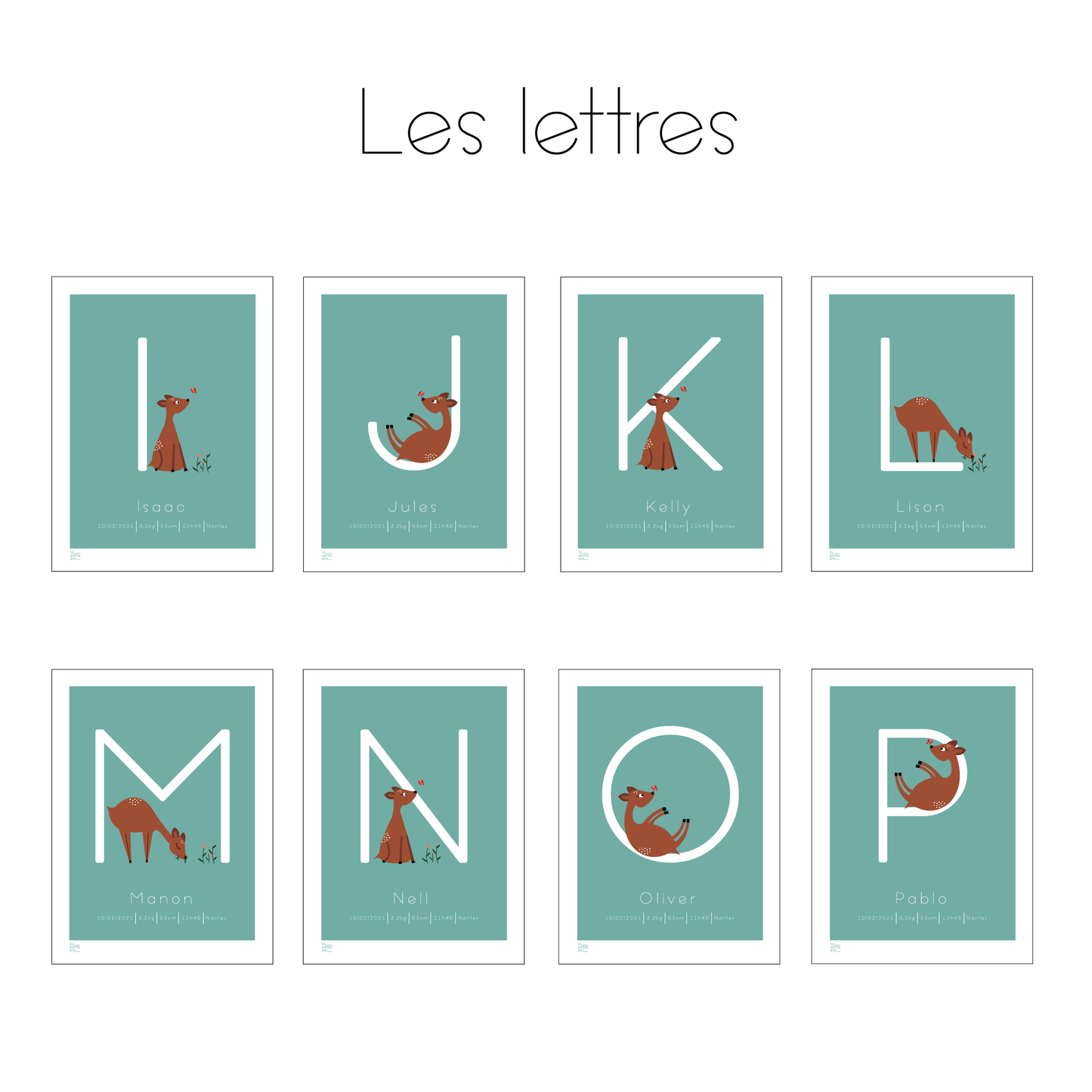 Affiche bébé ABC... - Biche