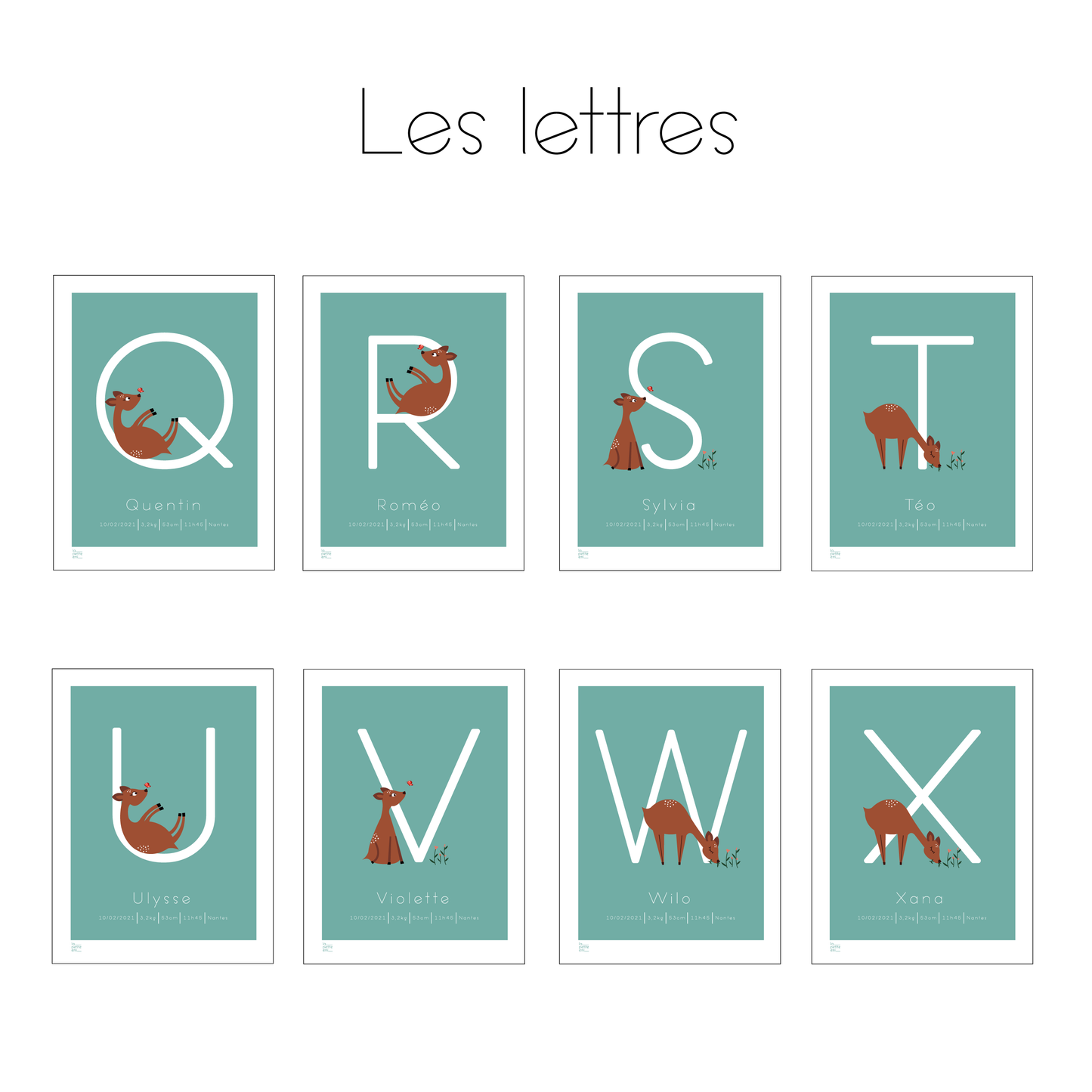 Affiche bébé ABC... - Biche