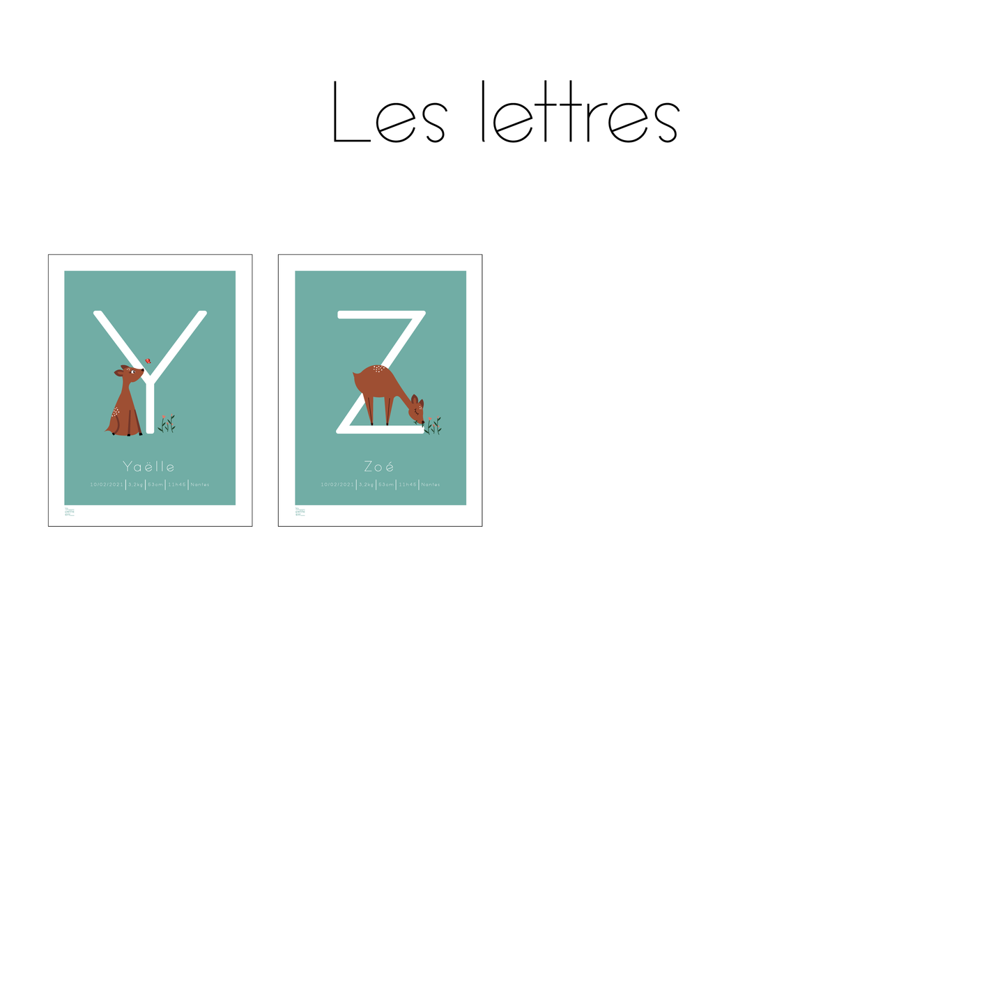 Affiche bébé ABC... - Biche