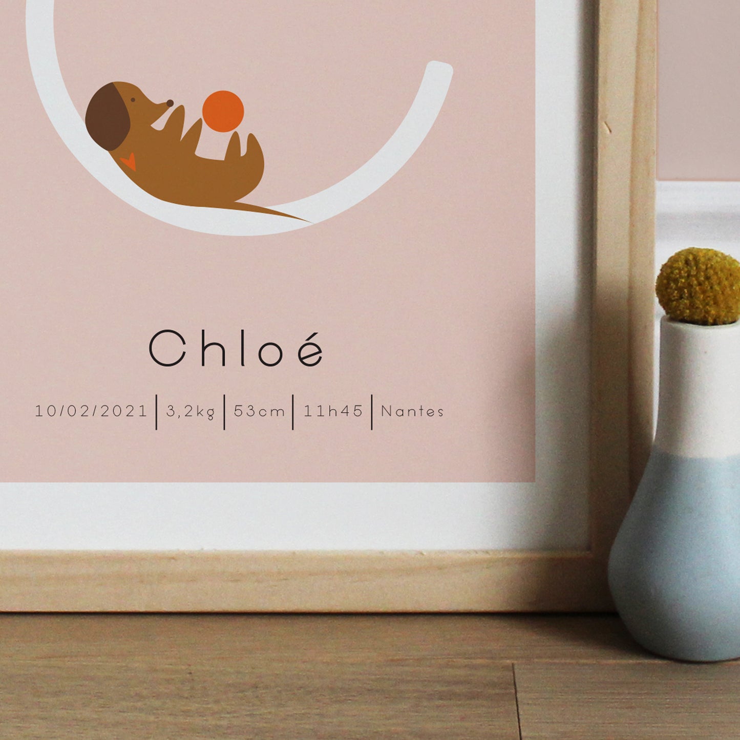 Affiche bébé ABC... - Chien