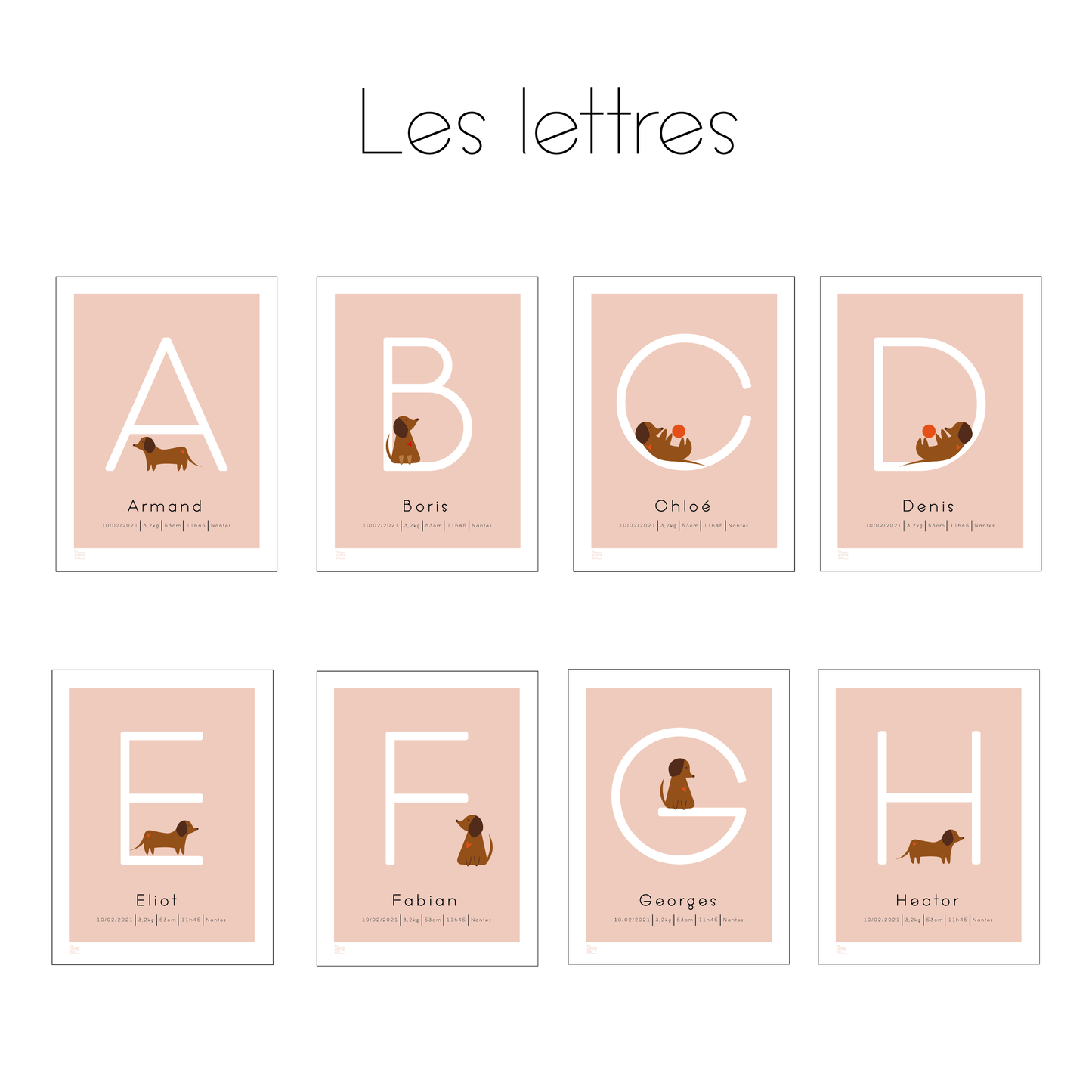 Affiche bébé ABC... - Chien