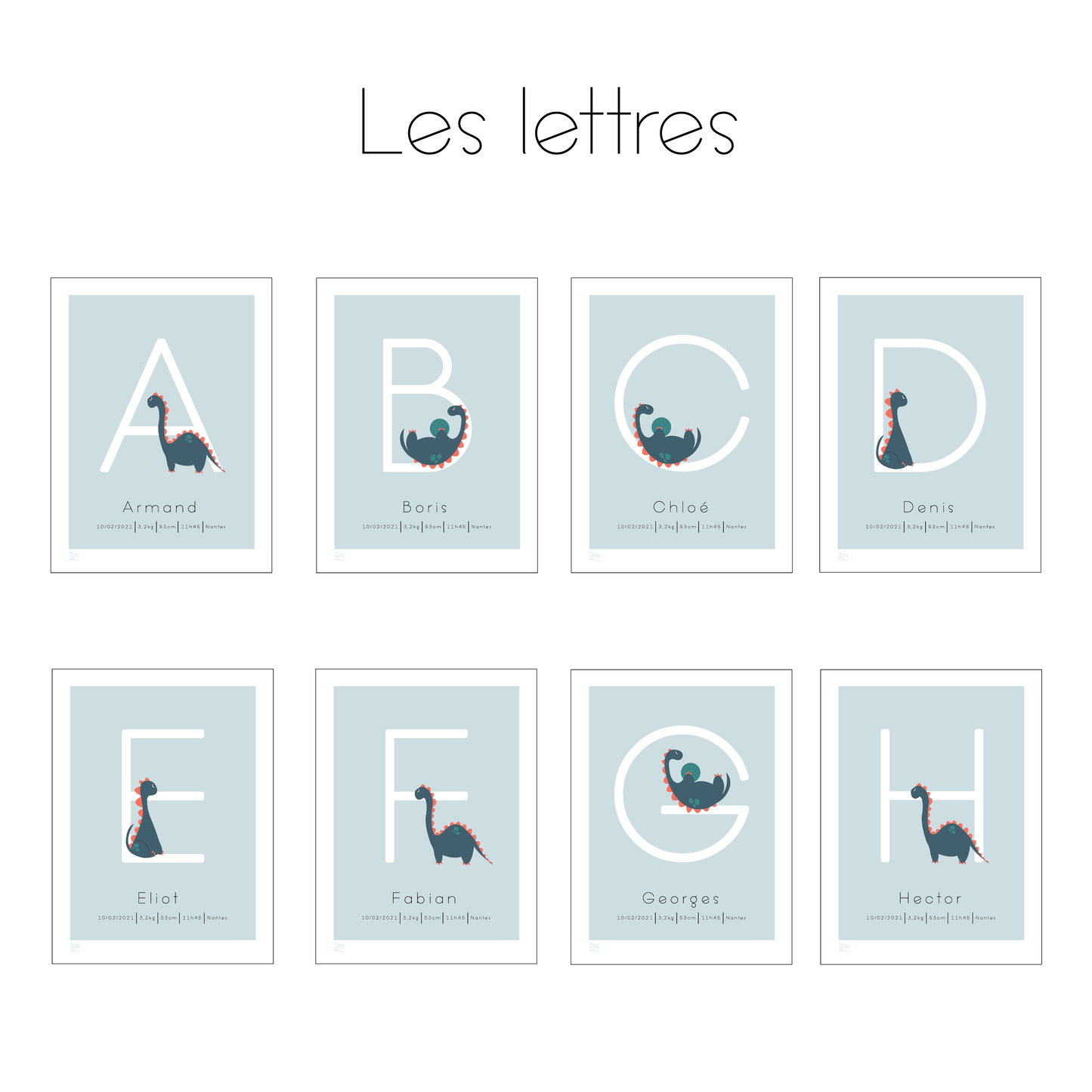 Affiche bébé ABC... - Dino