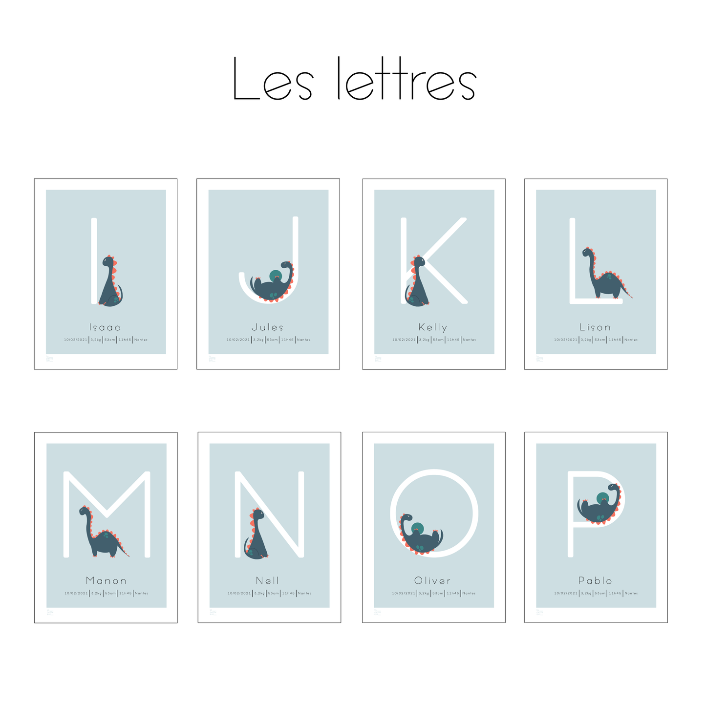 Affiche bébé ABC... - Dino