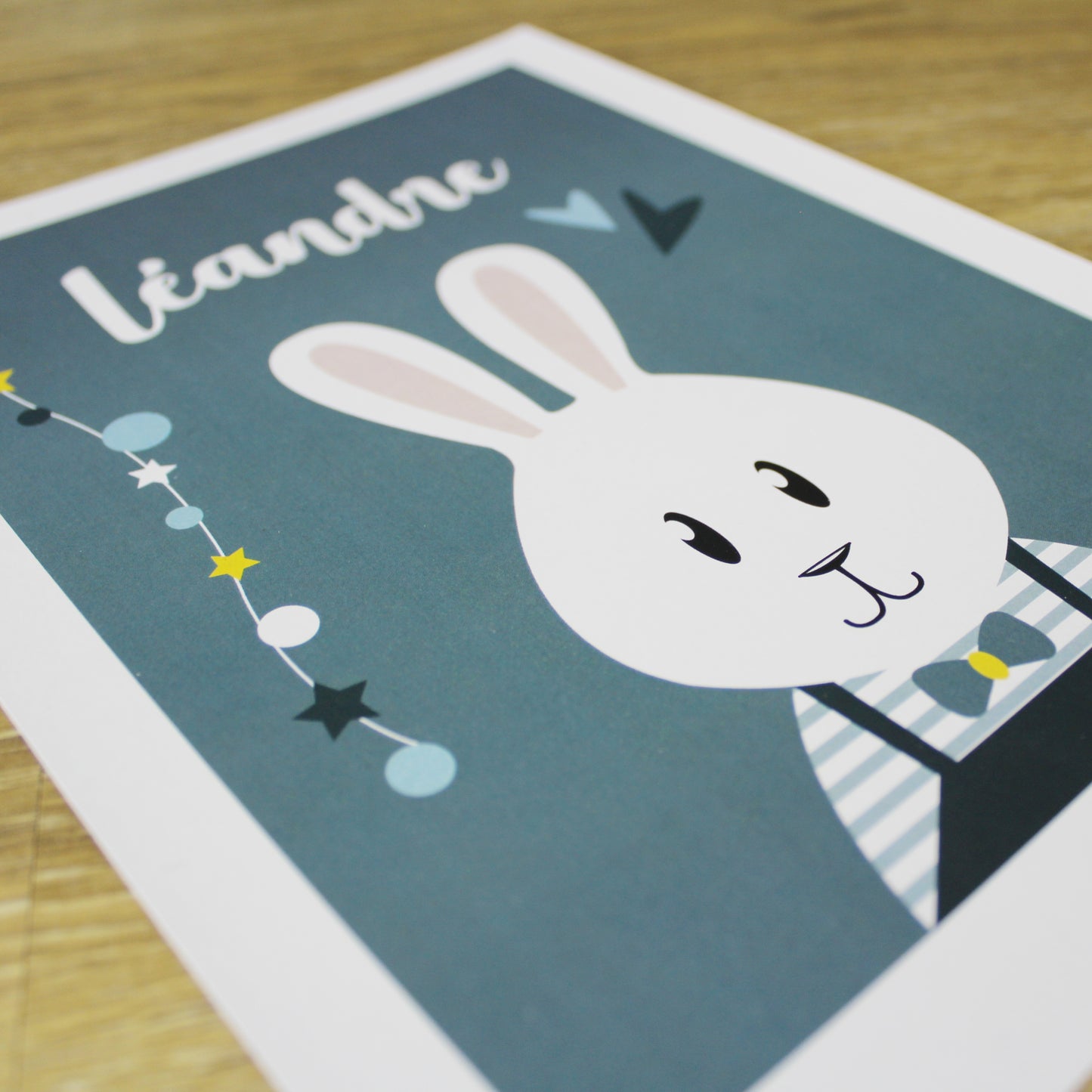 Affiche bébé animal - Lapin Garçon