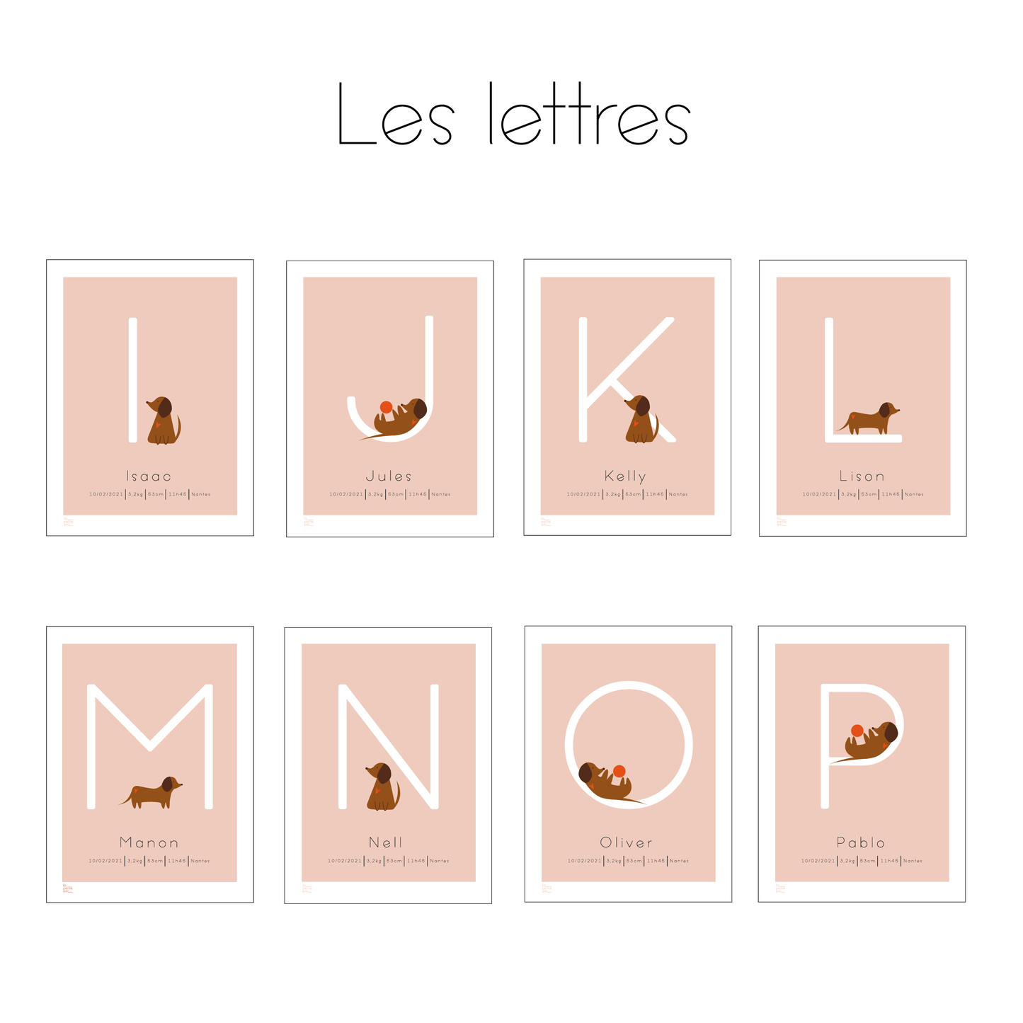 Affiche bébé ABC... - Chien