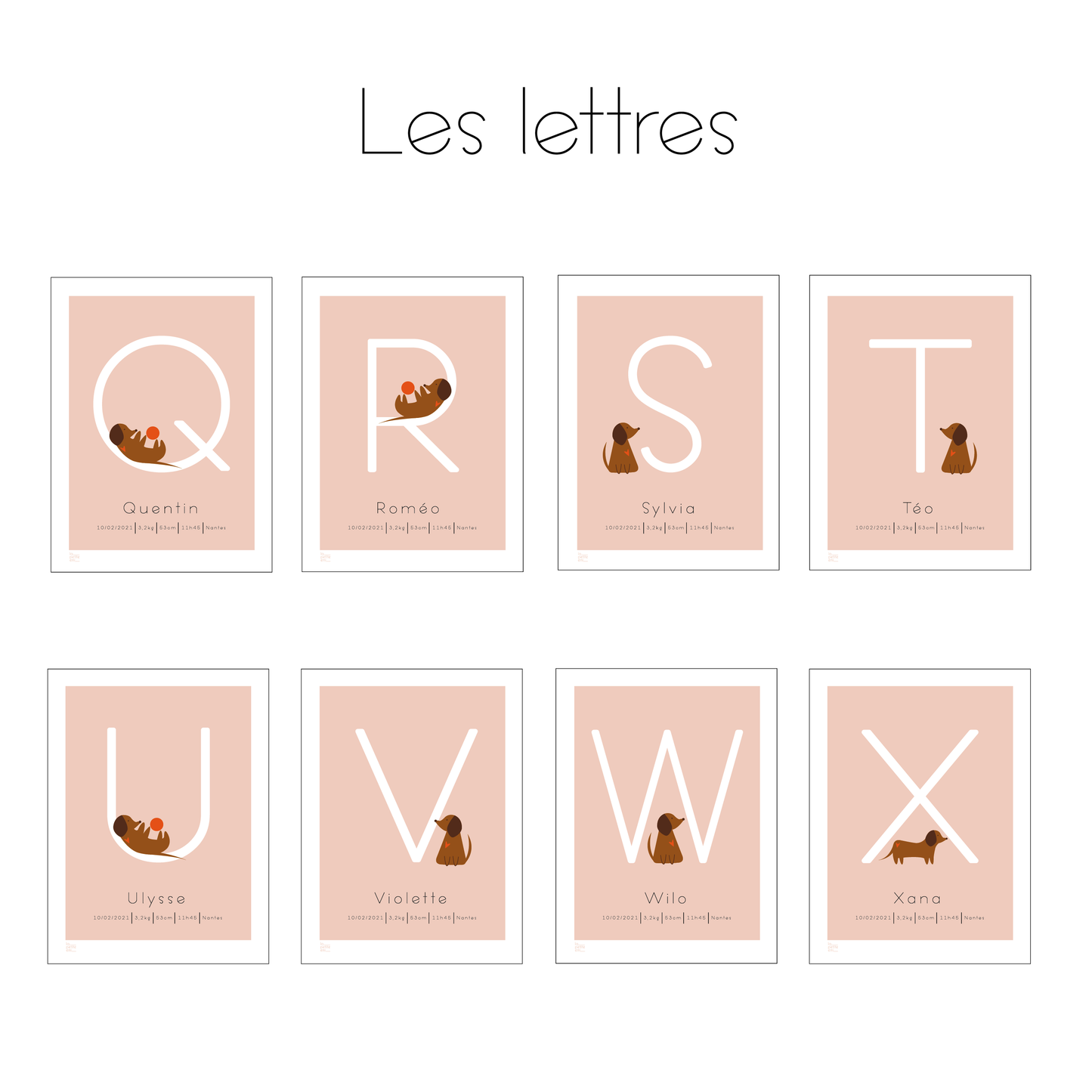 Affiche bébé ABC... - Chien