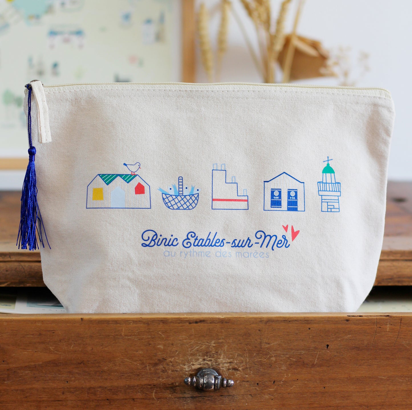 Grande pochette tissu - Binic-Etables-sur-mer