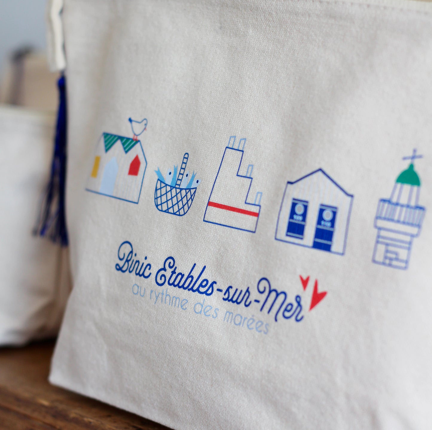 Grande pochette tissu - Binic-Etables-sur-mer