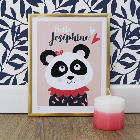 Affiche bébé animal - Panda Fille