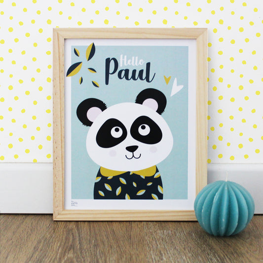 Affiche bébé animal - Panda Garçon