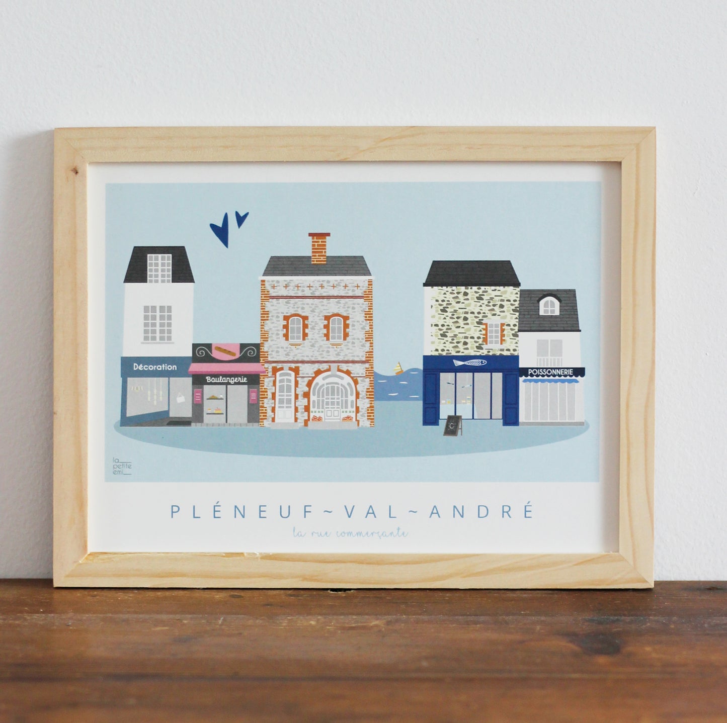 Affiche Pléneuf-Val-André - Rue commerçante